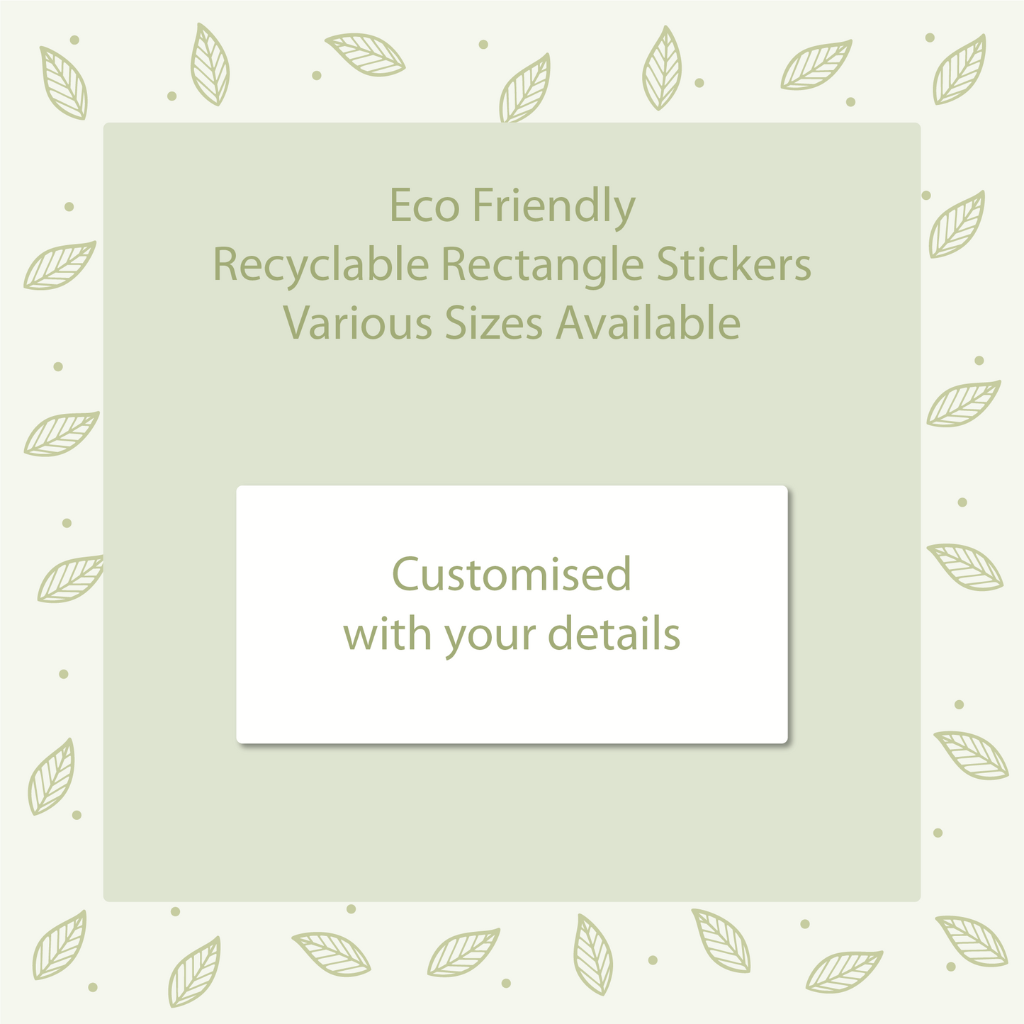 custom printed eco friendly recyclable stickers rectangle shape