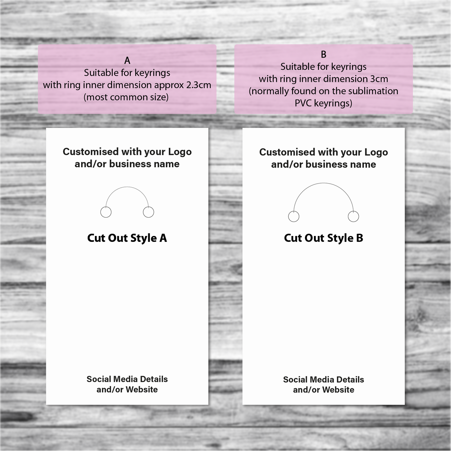 Custom printed keyring display cards