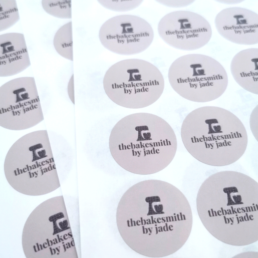 custom printed round paper stickers for small businesses