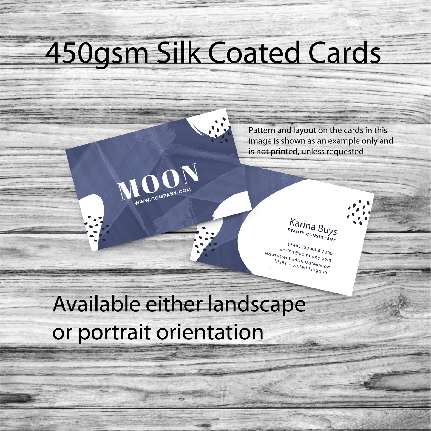 450gsm Silk Coated Business Cards