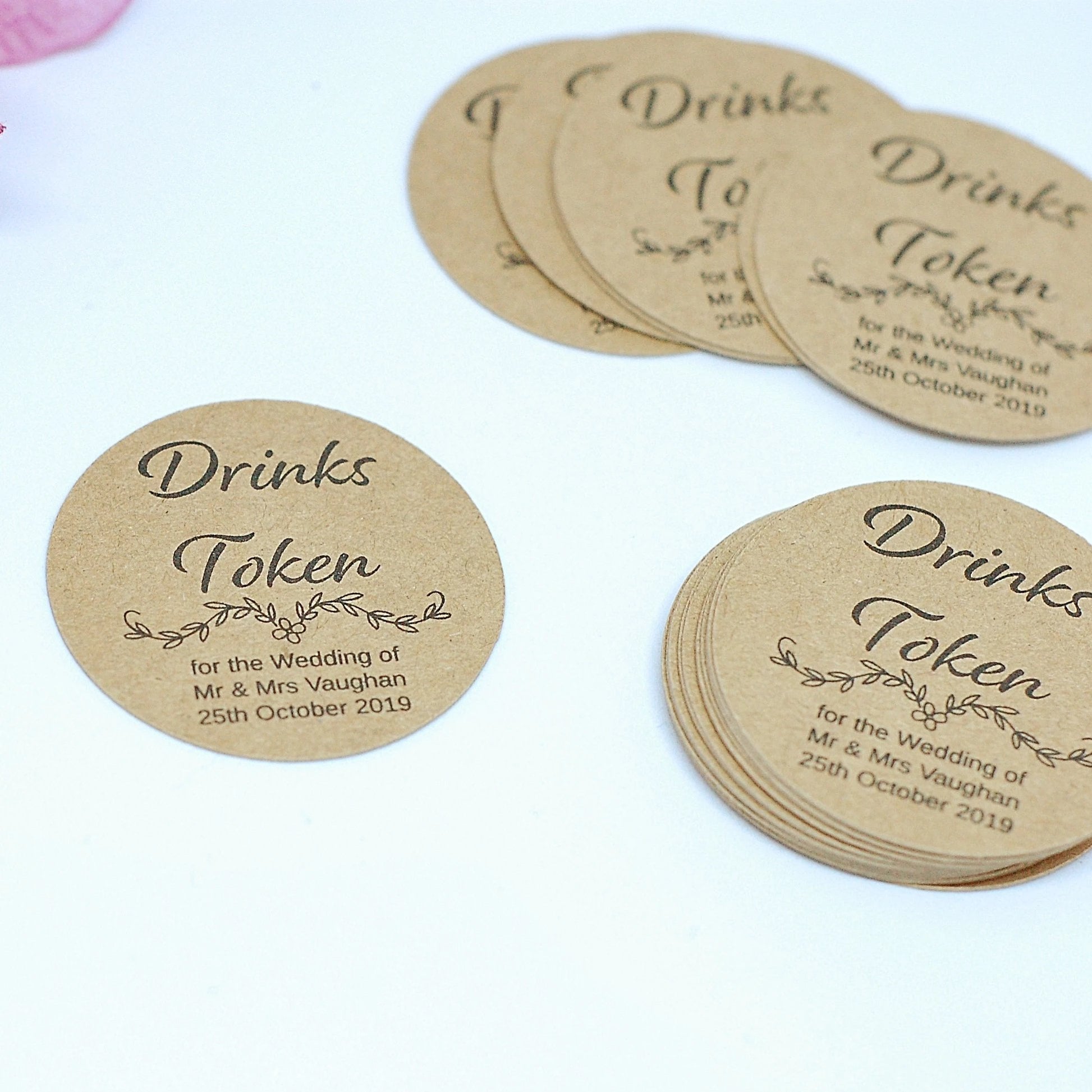 wedding drink tokens for guests first drink free