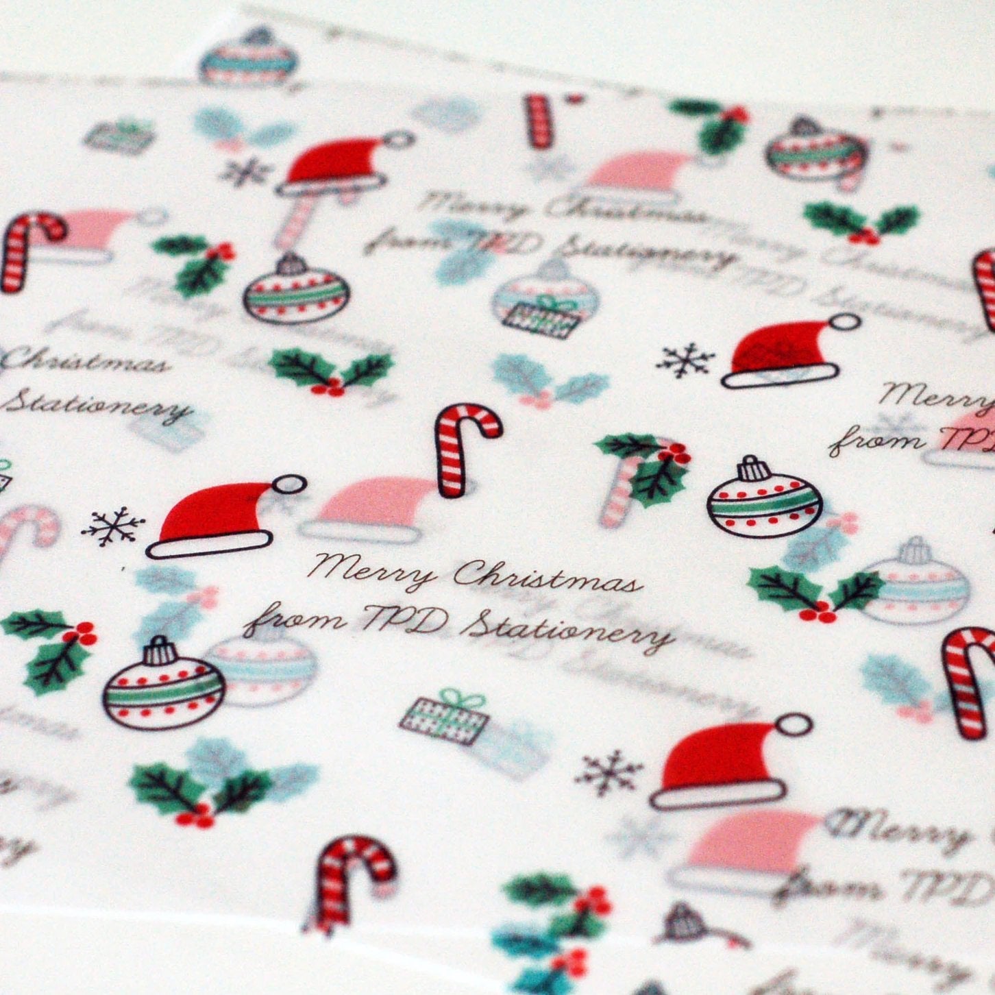 Personalised printed Christmas themed vellum paper