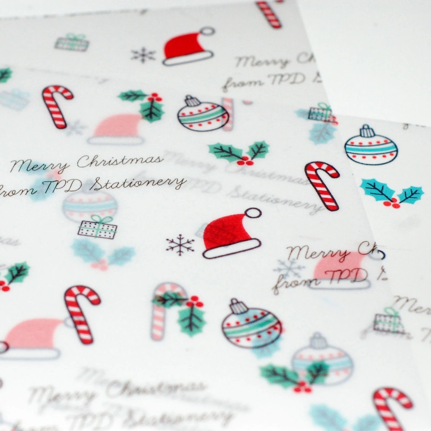 Personalised printed Christmas themed vellum paper