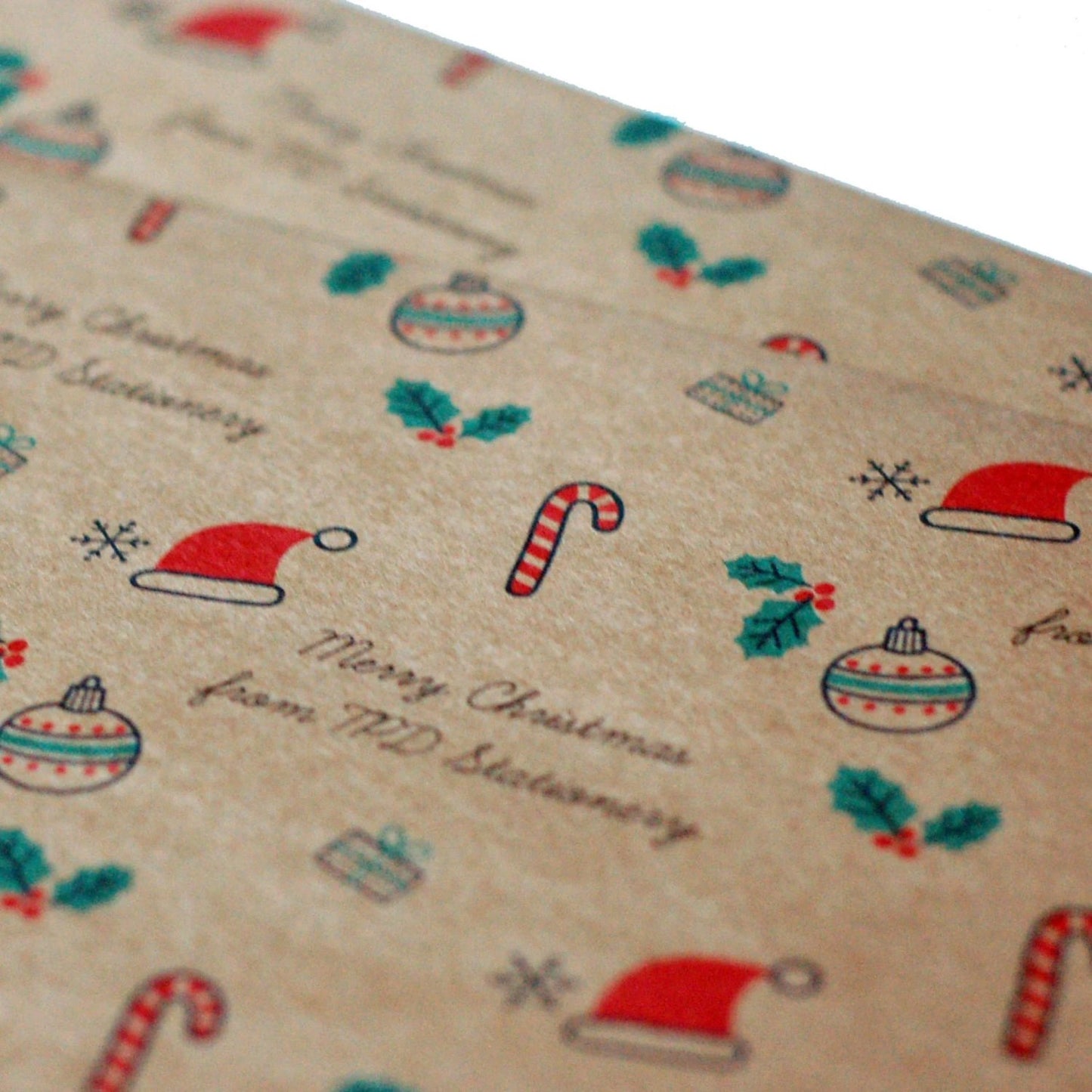 Personalised brown paper Christmas wrapping for small business packaging or personal use. 