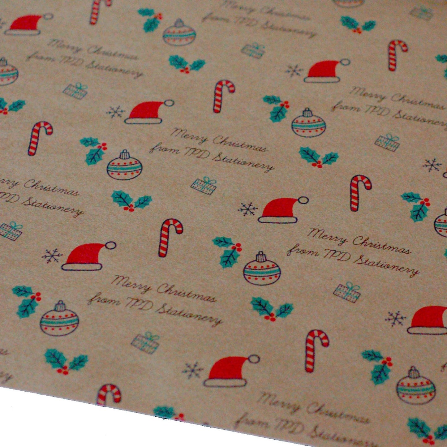 Personalised brown paper Christmas wrapping for small business packaging or personal use. 