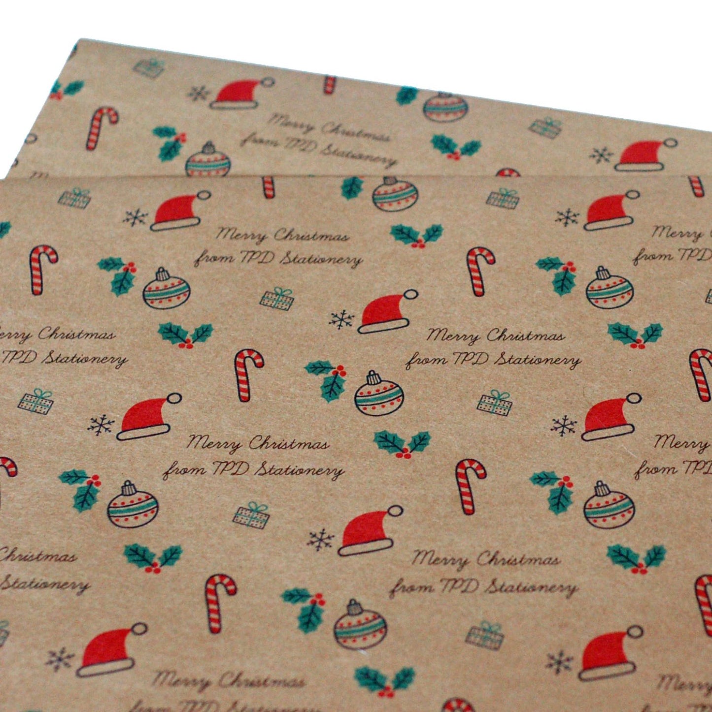 Personalised brown paper Christmas wrapping for small business packaging or personal use. 