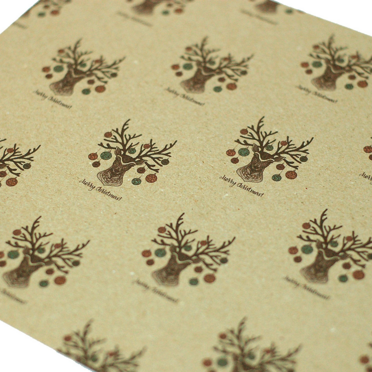 Kraft paper Christmas deer head wrapping paper