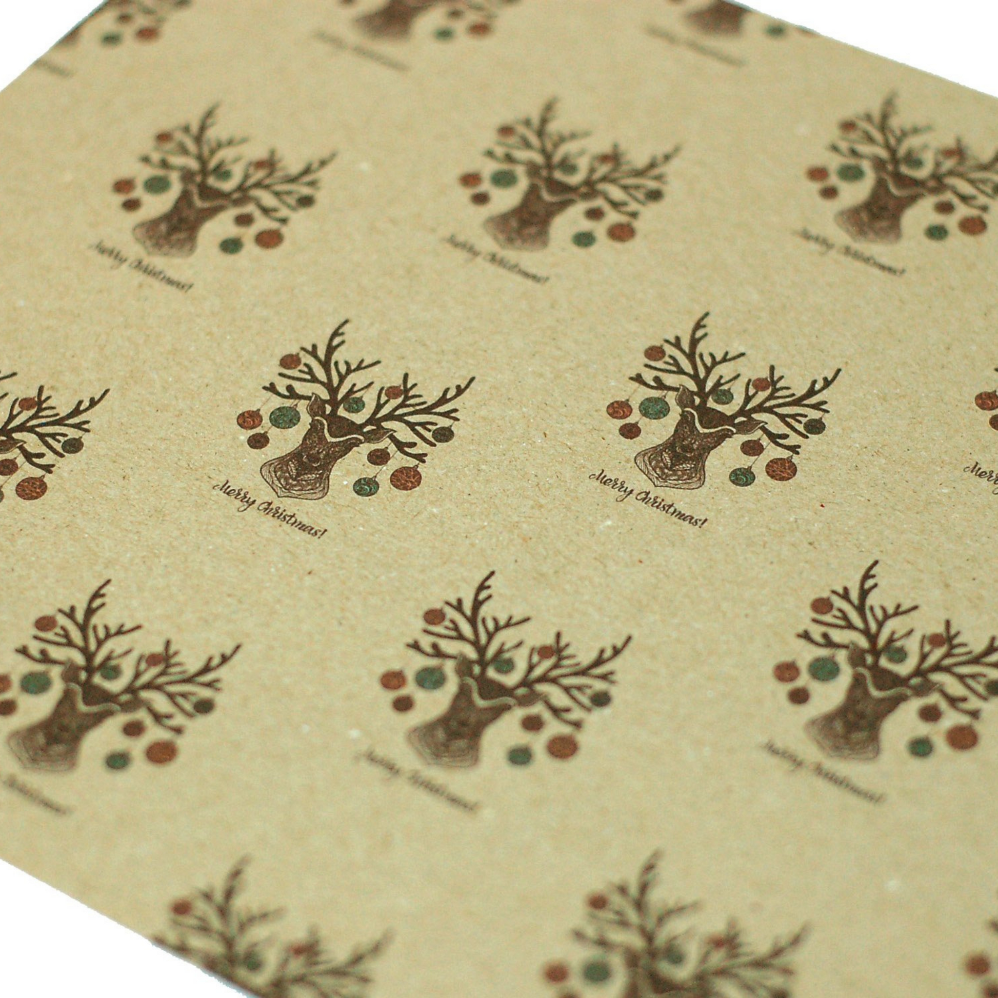 Kraft paper Christmas deer head wrapping paper