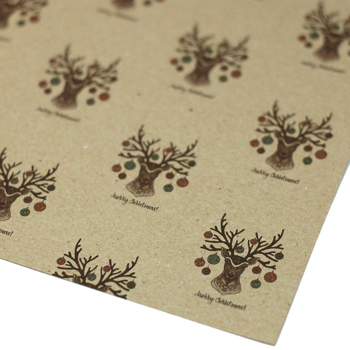 Kraft paper Christmas deer head wrapping paper